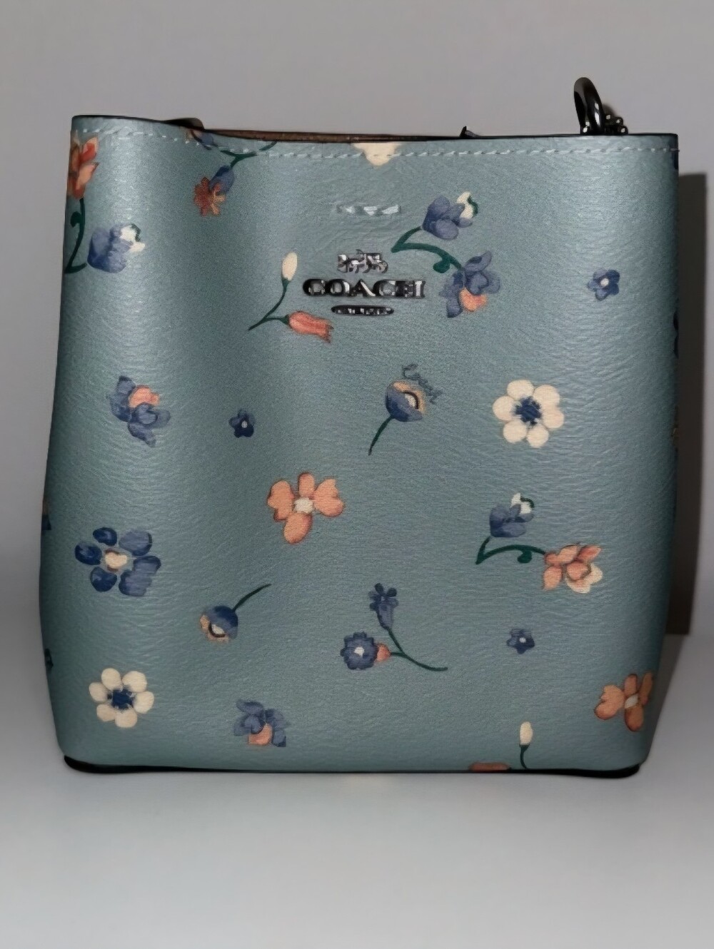 Coach Floral Mini Bucket Bag in Teal